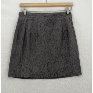 Vakko Gray Snake Skin Sueded Leather Mini Skirt Sz 8 Made in USA